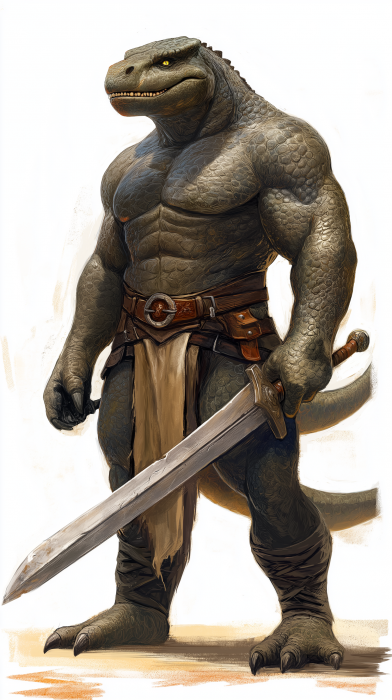 Anthropomorphic Komodo Dragon Warrior