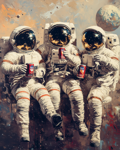 Astronaut Party in Space