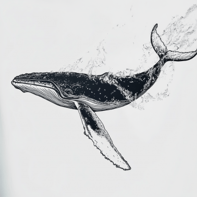 Whale Line Drawing