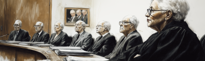 Courtroom Scene with Geriatric Participants