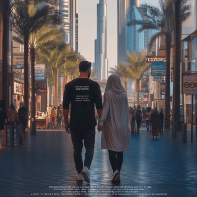 Couple Walking in Dubai