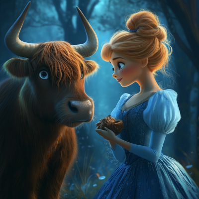 Cinderella and the Highland Cow