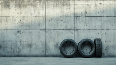 Industrial Tires Against Wall