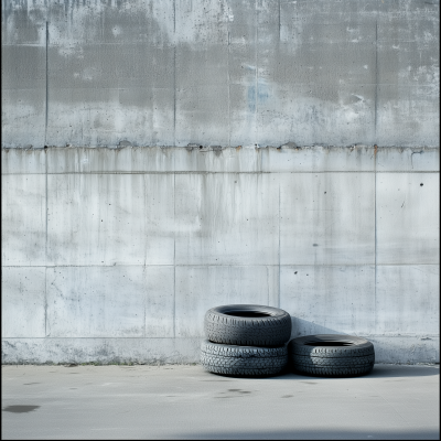 Tires Against Wall