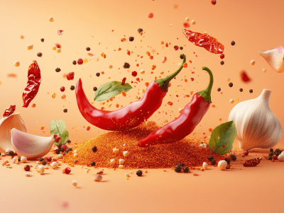 Spices and herbs 3D icon background