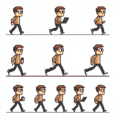 Pixel Art Programmer Sprite Sheet