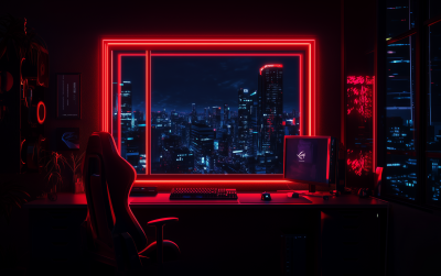 Neon Gaming Setup