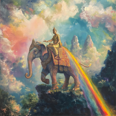 Thailand Yogi Riding Rainbow