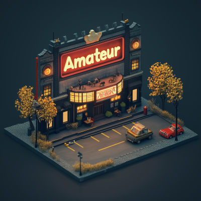 Isometric Movie Theater Miniature