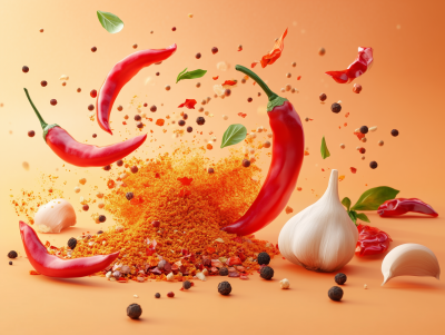 Herbs and Spices 3D Icon Background