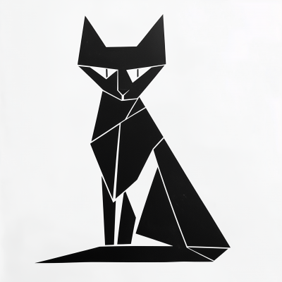 Geometric Cat Illustration