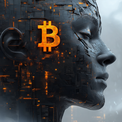 Abstract Digital Artwork in Bitcoin Theme