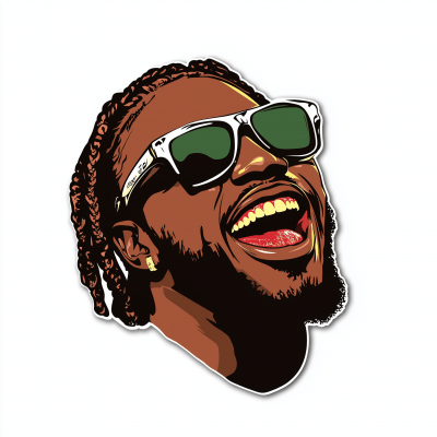 Laughing Black Man Vector Art