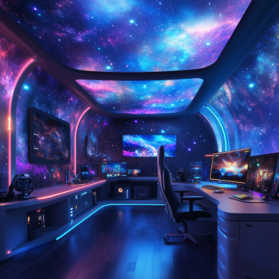 Futuristic Gaming Room Background