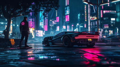 Futuristic Cyberpunk City at Night