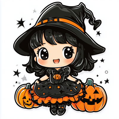 Chibi Kawaii Halloween Vector