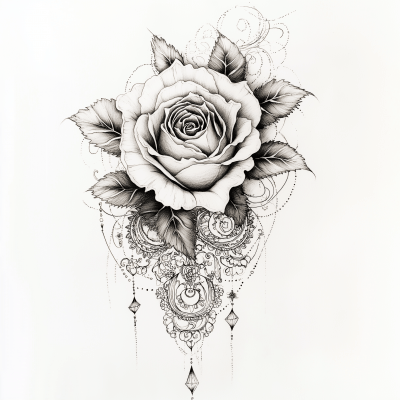 Elaborate Lace Tattoo Drawing