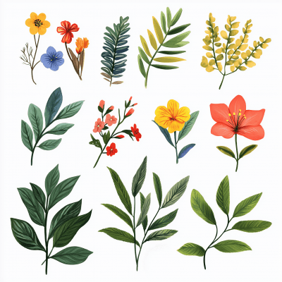 Cartoon Botanical Illustrations