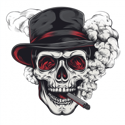 Cartoon Skull with Hat