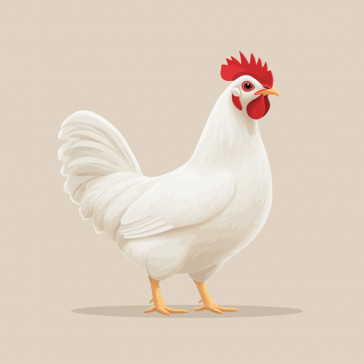 Flat Color Chicken Illustration