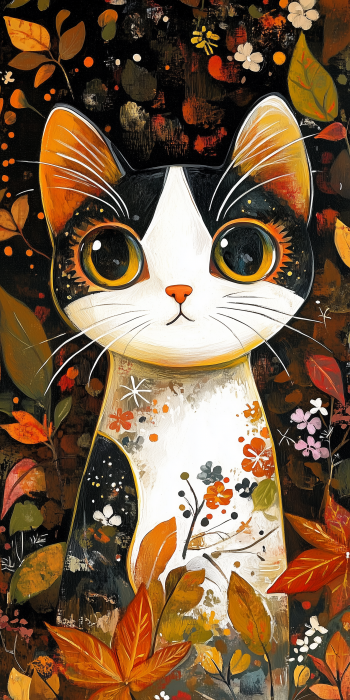 Kawaii Cats in Autumn