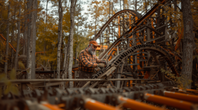 Farmer Repairing Rollercoaster