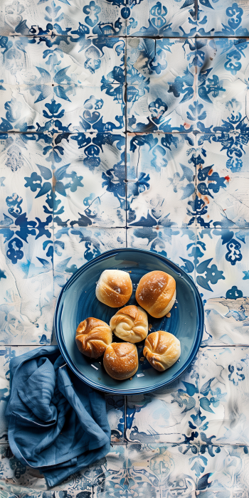 Freshly Baked Buns on a Table