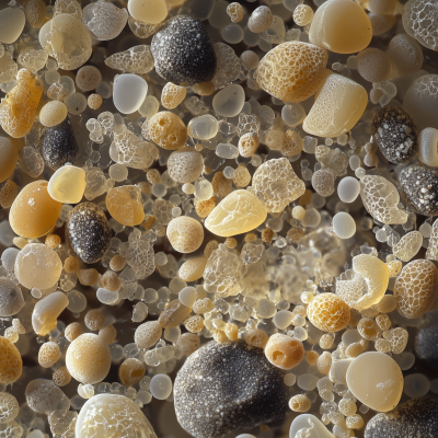 Microscopic View of Sand Grains