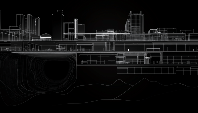 Modern Cityscape Lineart