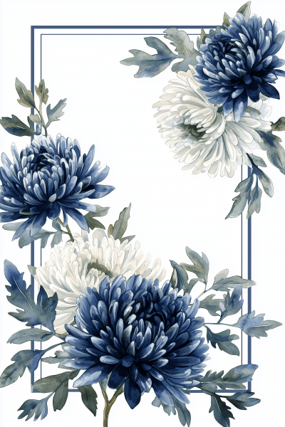 Watercolor Chrysanthemums