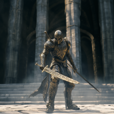 Golden Knight in Combat