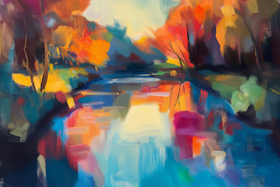 Abstract River Painting