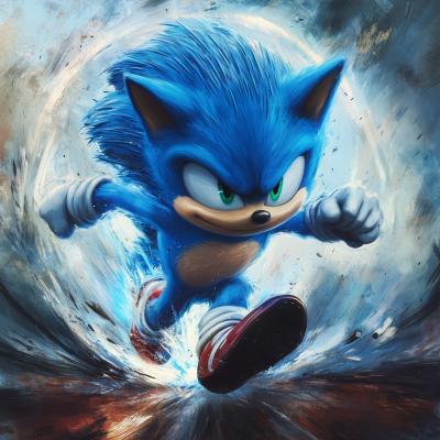 Blue Hedgehog in Motion