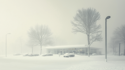 Snowstorm at Car Dealership