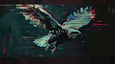 BE STILL Glitch Art Poster