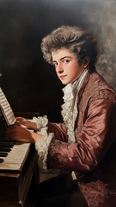 Adolescent Mozart at Work