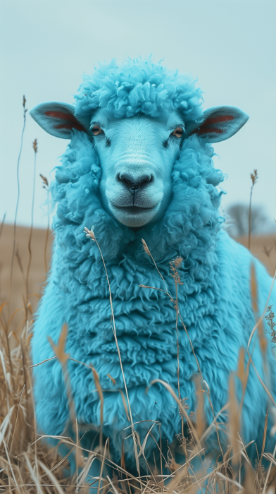 Realistic Light Blue Sheep