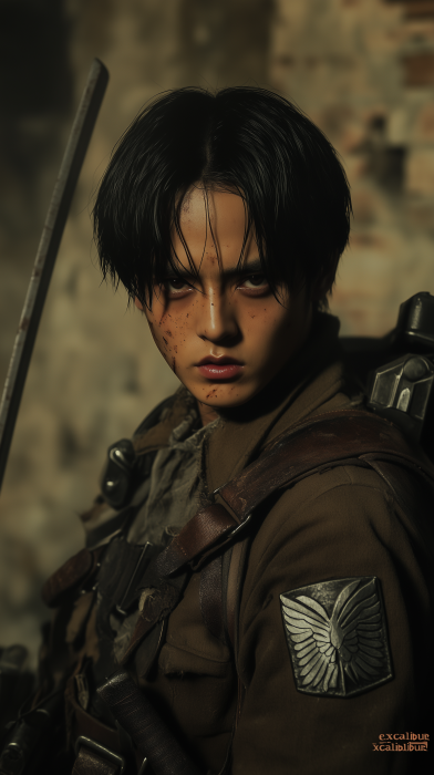 Levi Ackerman in Dark Fantasy Style