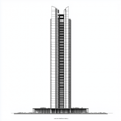 Architectural Elevation of Supertall Tower