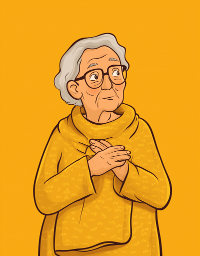 Elderly Woman in Yellow