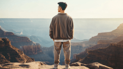 Man in Grand Canyon