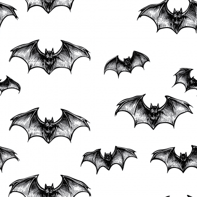 Black Bats Line Art