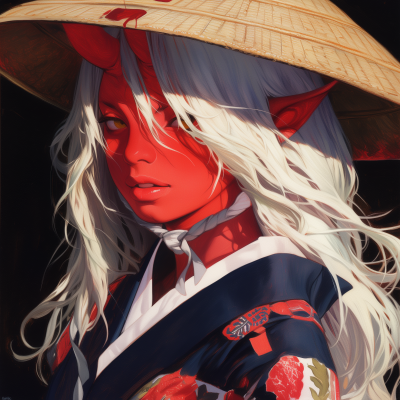 Red Oni Woman Portrait