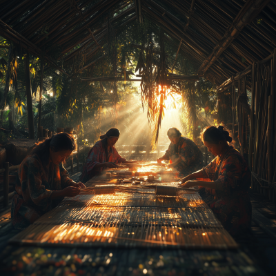 Taroko Weaving at Sunset