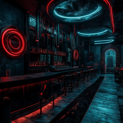 Retro Futuristic Corner Bar