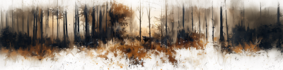 Abstract Forest with Wild Boars