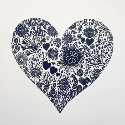 Patterned Black Heart