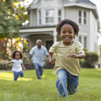 Family Playtime in the Yard