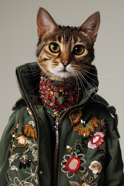 Surreal Cat in Blackonblack