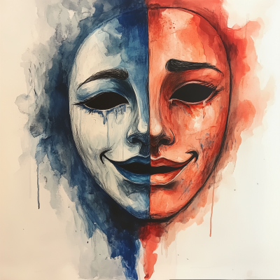 Theatre Masks in Watercolor